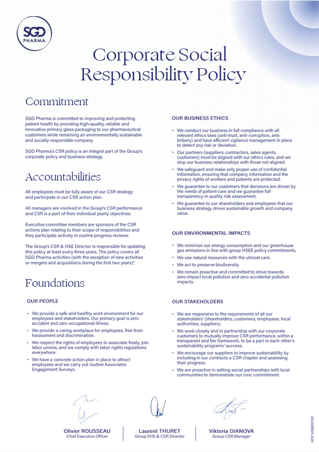 CSR Policy SGD Pharma 2026