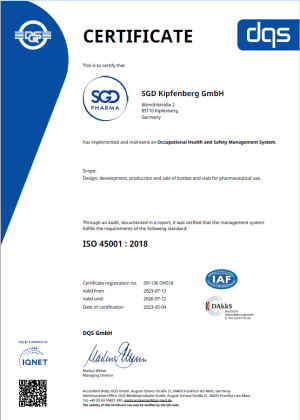 ISO 45001 SGD Kipfenberg GmbH